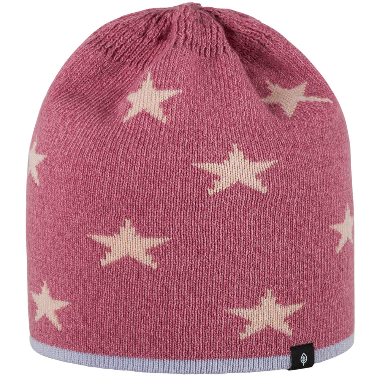Wolle Seide Mütze Sterne rauchiges pink