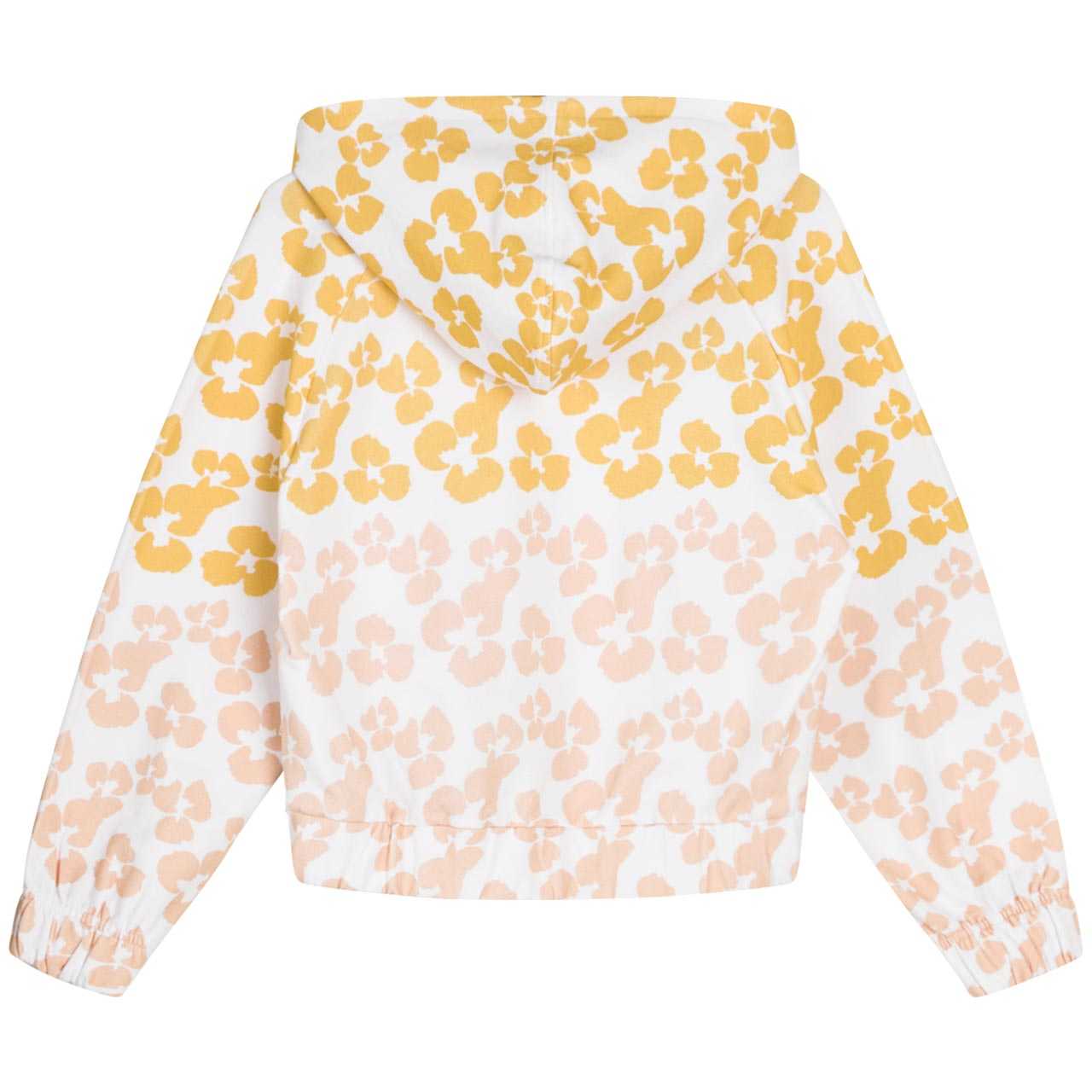 Sweatshirt Kapuze Blumen Motive gelb-rosa