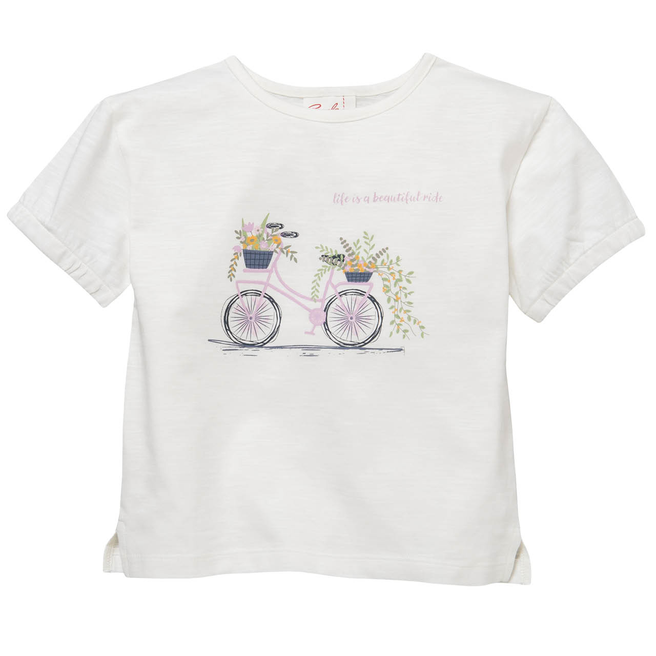 Kastiges T-Shirt Fahrrad weiß