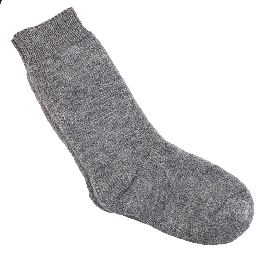 Lange Vollplüsch Socken Wolle warm dick grau