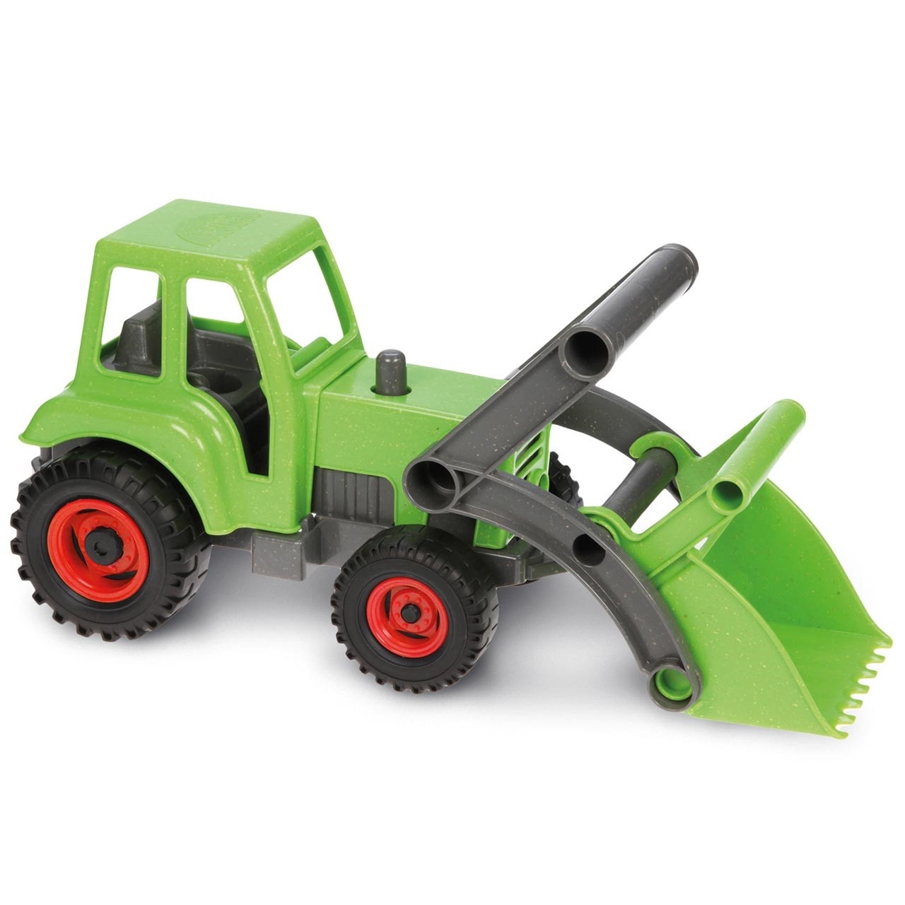 Traktor Kunststoff Holz Gemisch - verzinkte Stahlachsen grün