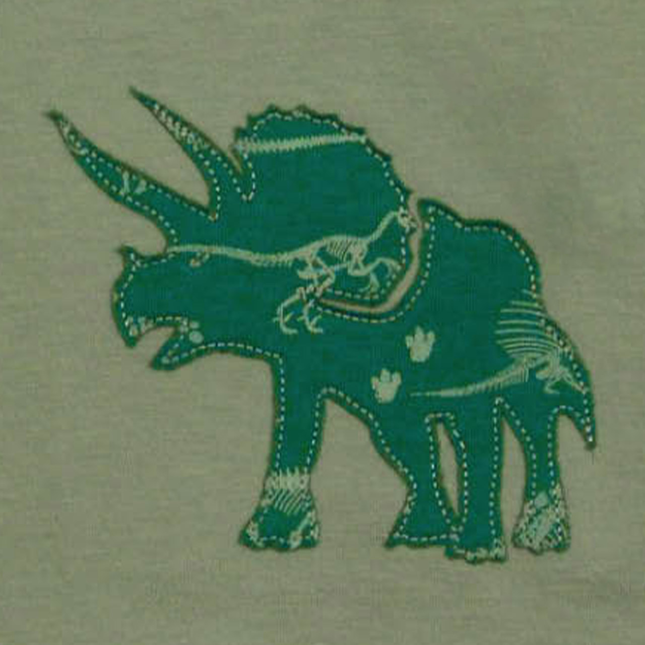 Shirt langarm Dino Aufnäher pistazien-grün
