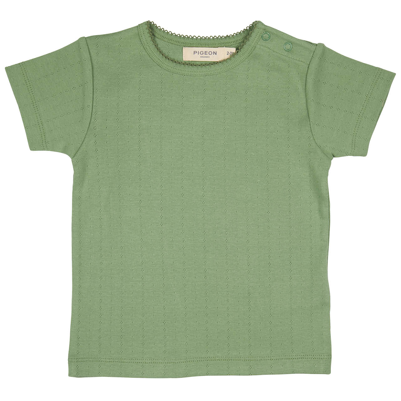 Mädchen T-Shirt Pointelle grün