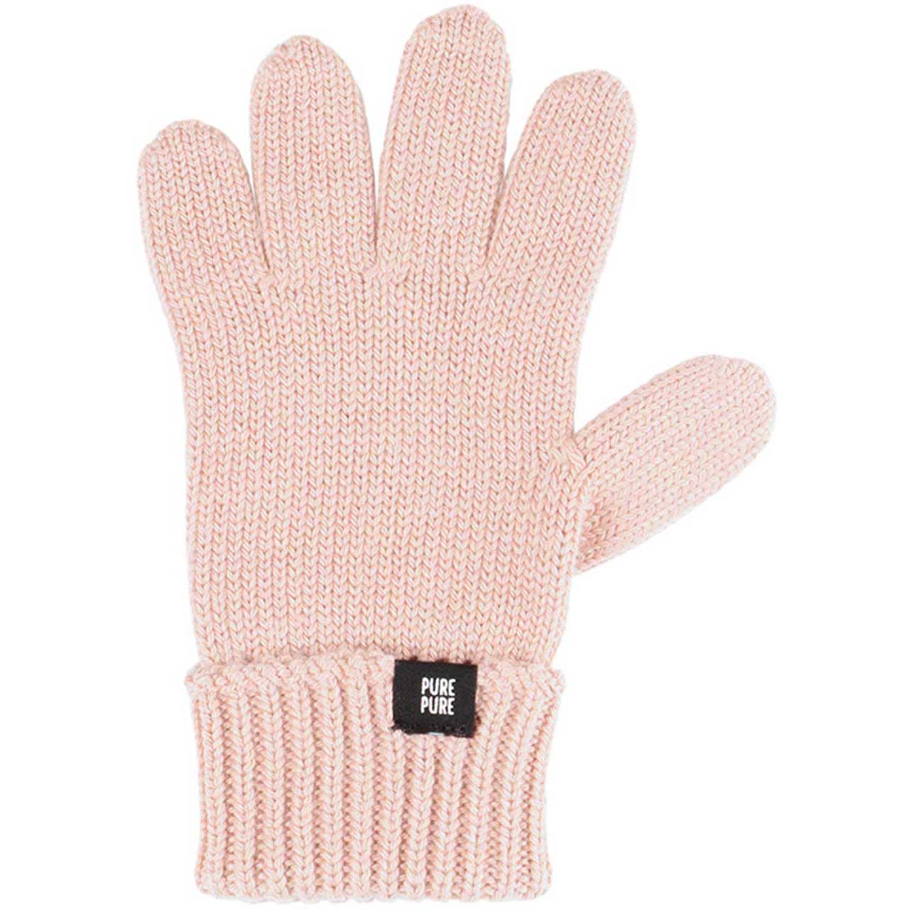 Fingerhandschuhe Umschlagbund Wolle Seide rosa
