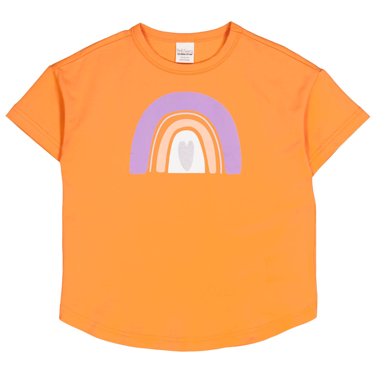 Weites T-Shirt kurzarm Print orange