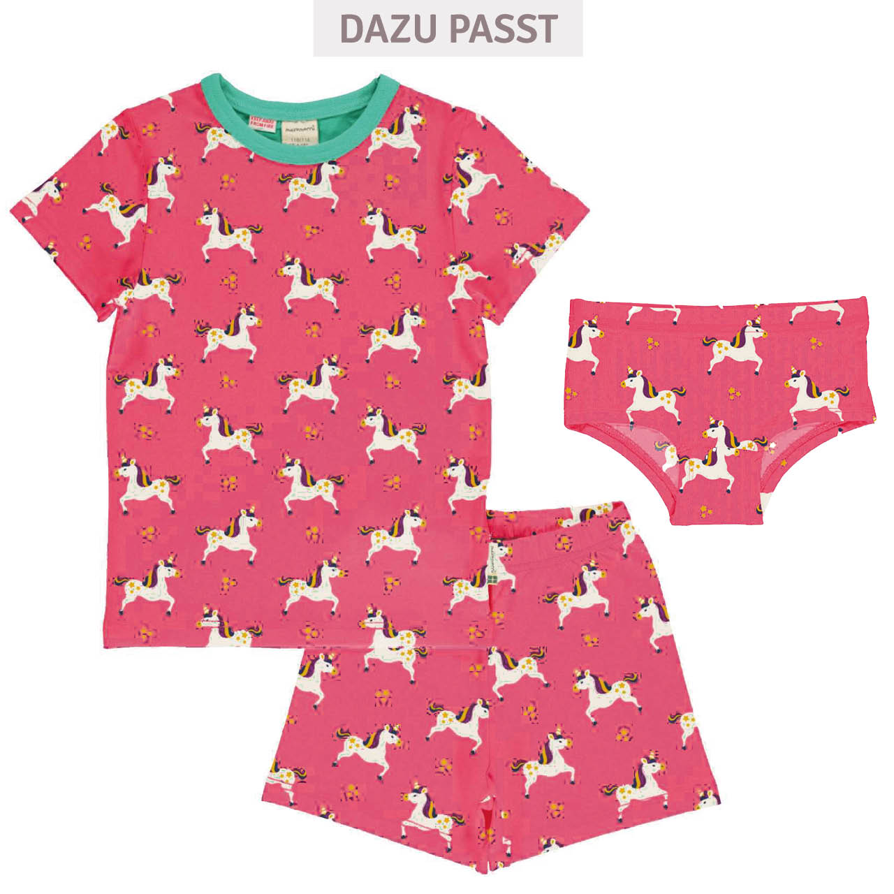 Sommerlicher Schlafanzug Einhorn rosa