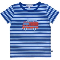 Streifen Feuerwehr Shirt kurzarm blau