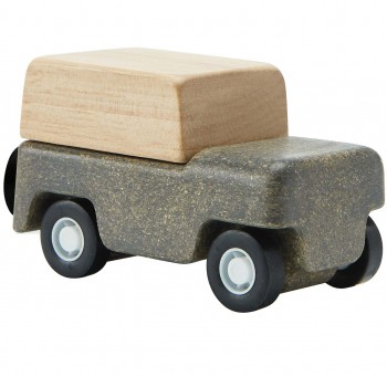 Spielzeug Auto aus Holz ab 3 Jahren grau - 6 cm lang