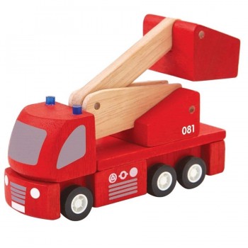 Feuerwehrauto Holzspielzeug mit Hebebühne