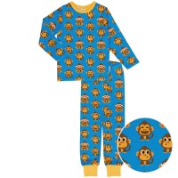 Schlafanzug Affen langarm blau