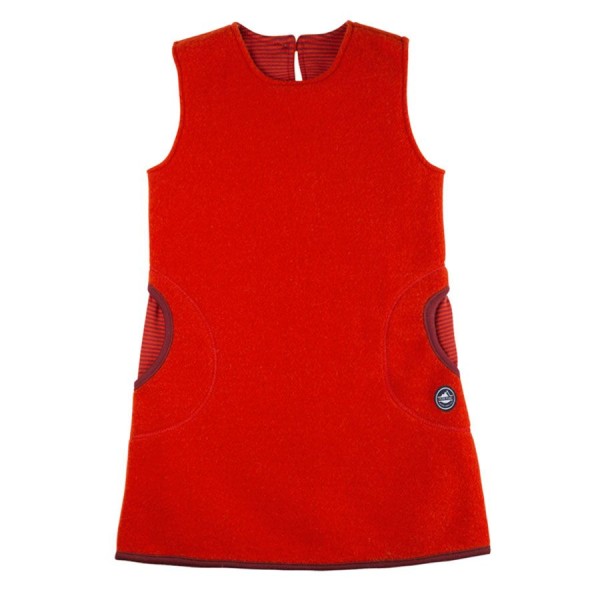 Rotes Mädchen Fleece-Woll Kleid