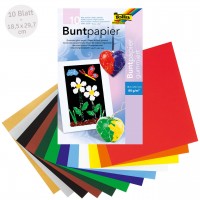 Buntpapier gummiert 10 farbig – 18,5 x 29,7 cm