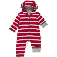 Warmer Wende-Overall Strick Dachs berry