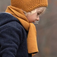 Kinder Schal Wolle Seide in bernstein-gelb