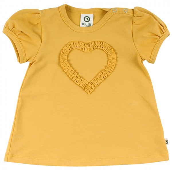 Ausgestelltes T-Shirt Herz in gelb