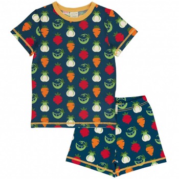 Sommerlicher Schlafanzug Gemüse navy