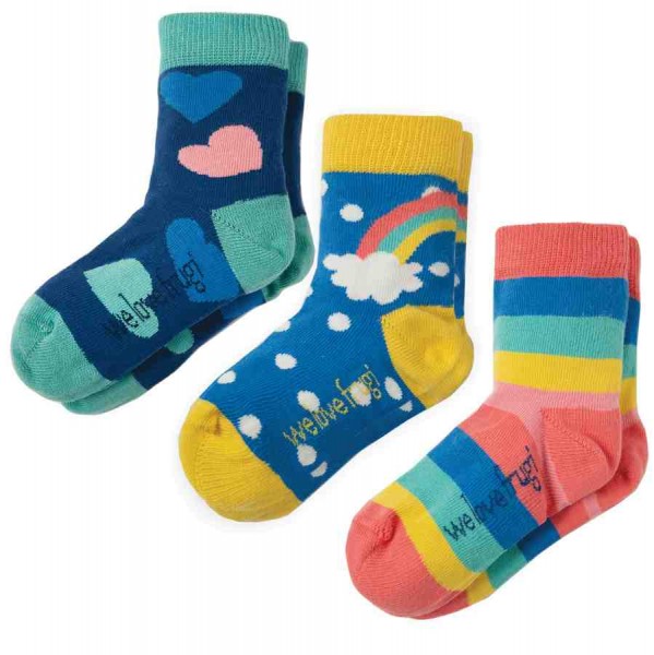 Kinder Mädchen Bio Socken 3er Pack Herz
