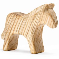 Holztier unbehandelt Pferd für Kleinkinder 8,5 cm hoch