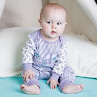 Bio Babystrampler langarm - Fairtrade & GOTS - lila