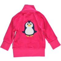 Warme Velours Jacke - kuschelig und warm hinten mit Pinguin
