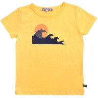 Edles T-Shirt Wellen-Druck gelb