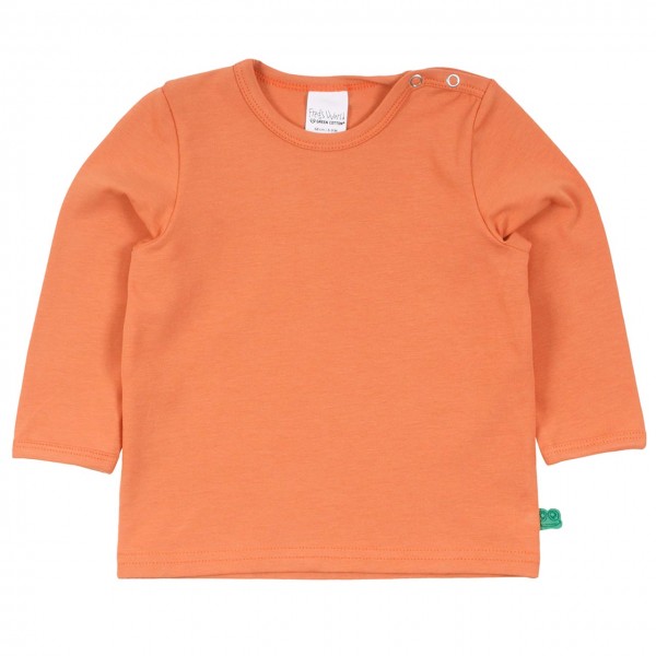 Dehnbares Basic Langarmshirt in hellem apricot-orange