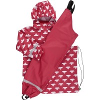 Regenbekleidung Set aus Hose und Jacke - robust und  leicht rot