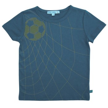 Edles T-Shirt Fussball-Druck blau