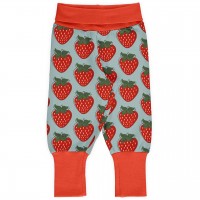 Mitwachsende Krabbelhose Bündchen Erdbeeren