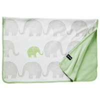 Bio Babydecke Elefanten-Familie pastellgrün