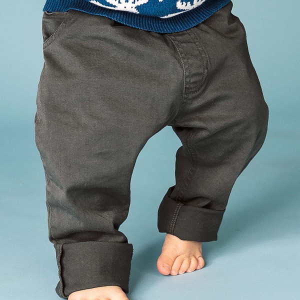 Baby Outdoor Übergangshose Twill in anthrazit