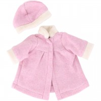 Puppenkleidung: Mantel und Mütze in rosa