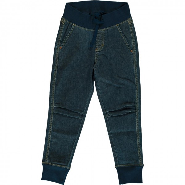 Schlupfhose als Jeans mit Bündchen medium dark denim