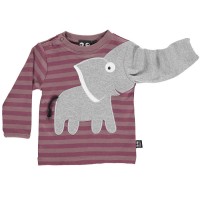 Elefanten Shirt im kräftiges altrosa gestreift
