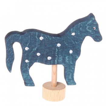 Grimms Stecker Pferd blau Deko Geburtstagsspirale