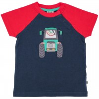 T-Shirt Traktor Aufnäher indigo