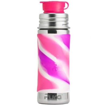 Edelstahl Sportflasche Sportverschluss 325 ml pink