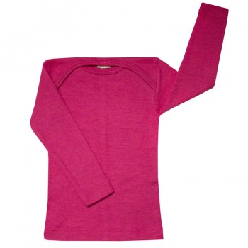 Atmungsaktives Wolle Seide Shirt pink