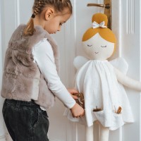 Adventskalender Puppe Engel zum selbst Befüllen 69 cm