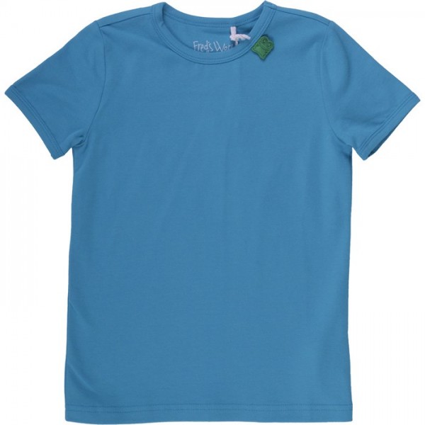 Bio T-Shirt mit Druckknöpfen - blau