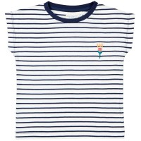T-Shirt Streifen Blume navy