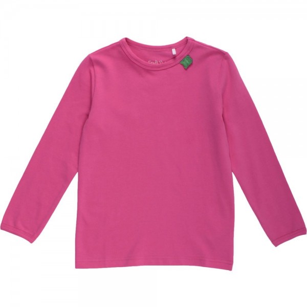 Glattes dehnbares Basic Shirt für Mädchen - pink