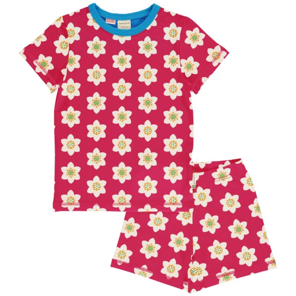 Sommerlicher Schlafanzug Anemonen pink