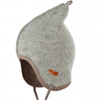 Fleece Mütze doppellagig in grau