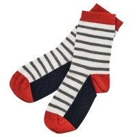 Kinder Socken weiss geringelt