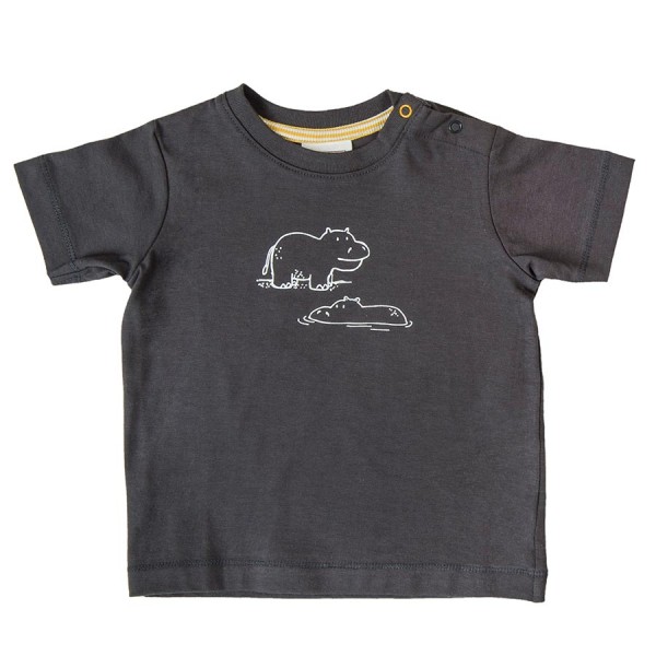 T-Shirt mit süssem Nilpferd anthrazit