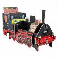 Zeitschriftenständer und Bücherbox aus Holz – Lokomotive