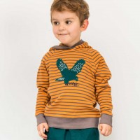 Kapuzen Pullover in orange Falken-Aufnäher