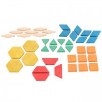 Geometrische Legeplättchen farbig sortiert 40 Teile
