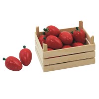 Goki Holzkiste mit Obst & Gemüse aus Holz Kiste Marktstiege Kaufmannsladen NEU 